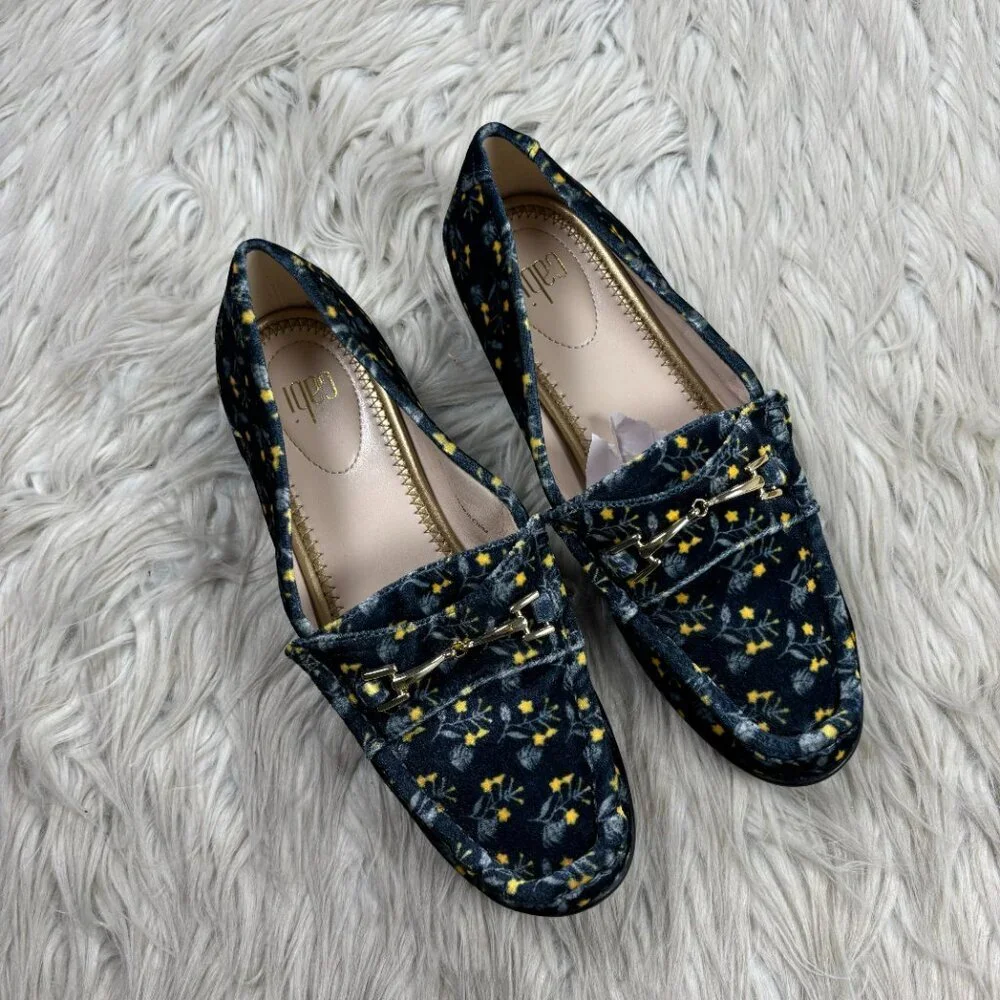 Cabi Floral Velvet‎ Horsebit Loafers